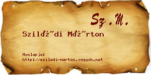 Sziládi Márton névjegykártya