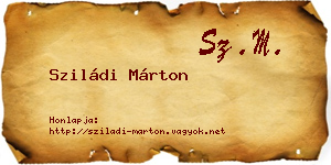 Sziládi Márton névjegykártya