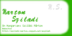 marton sziladi business card